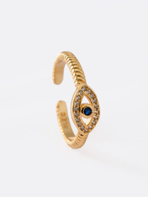 Anillo Ojo Turco Azul Ajustable