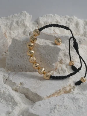 Manilla en balin diamantado mc 8mm, tejido macrame