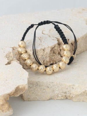 Manilla con balin diamantado italy 8mm, tejido macramé