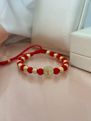 Manilla con balin diamantado 6mm, san benito, tejido franciscano