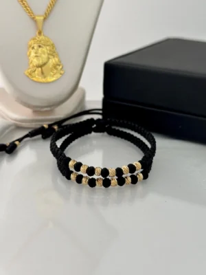 Manilla con balin italy 4mm, tejido macrame