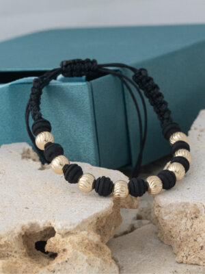 Manilla en balin diamantado italy 6mm, tejido macramé