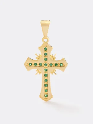 D Cruz Sagrada Circonias Verde