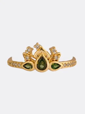 Anillo Green Bloom Ajustable + Empaque