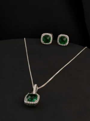 Conjunto Pave Circon Verde