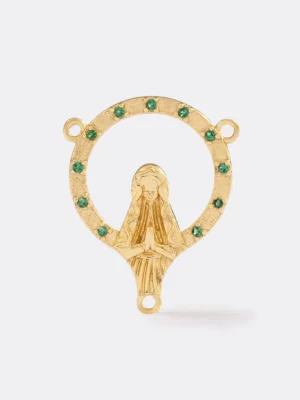 Crucero Virgen Con Circonias Verde