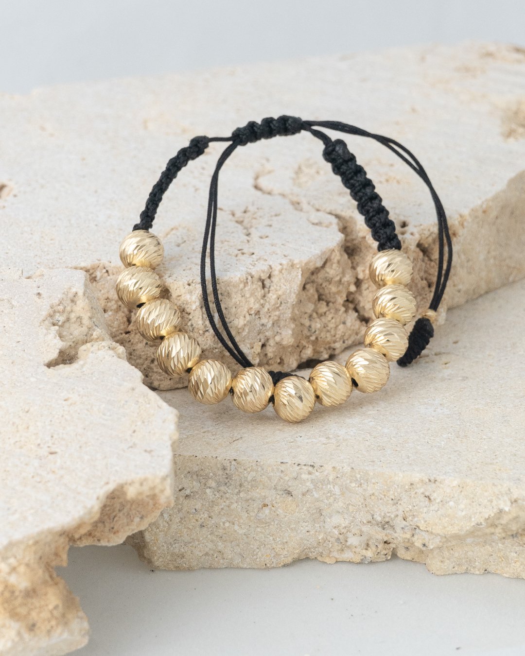 Manilla en balin diamantado italy x12 8mm y x2 3mm, macramé