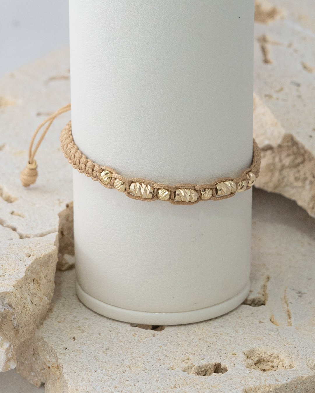 Manilla en balin diamantado italy x6 4mm y x3 barriles, macramé - Image 2